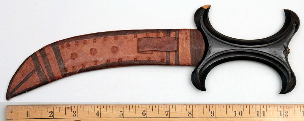 East African Curved Beja Tribe X-Hilt Dagger with Sheath