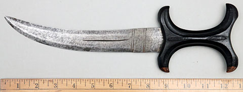 East African Beja Tribe X-Hilt Curved Double-Edged Dagger