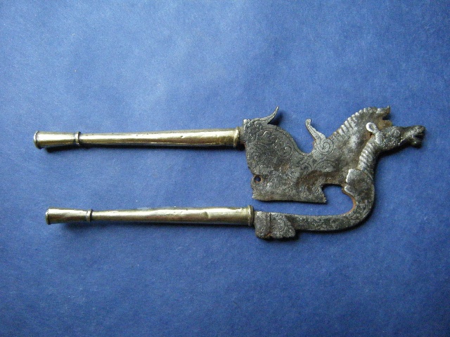 Javanese iron and silver betel nut cutter